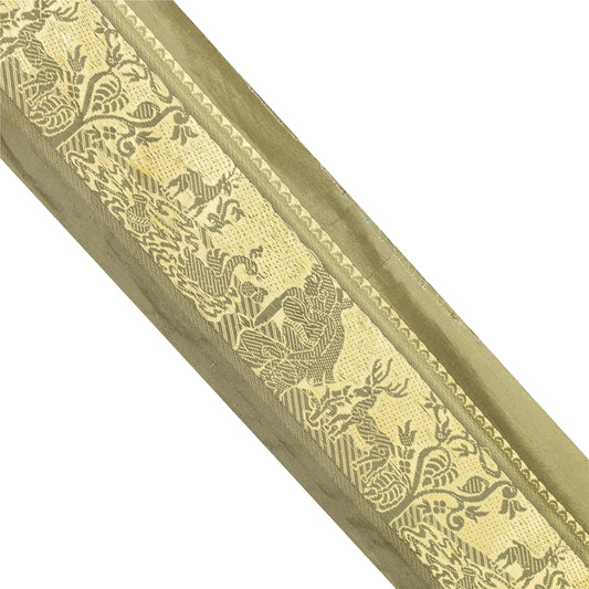 Sanskriti Vintage 1 Yd Saree/Sari Border Baluchari Trim Sewing Green Craft Lace