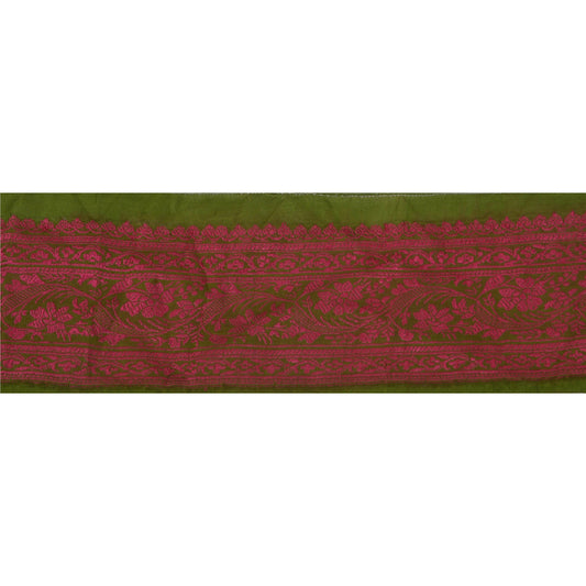 Sanskriti Vintage 1 Yd Sari Border Indian Woven Trim Sewing Green Craft Lace