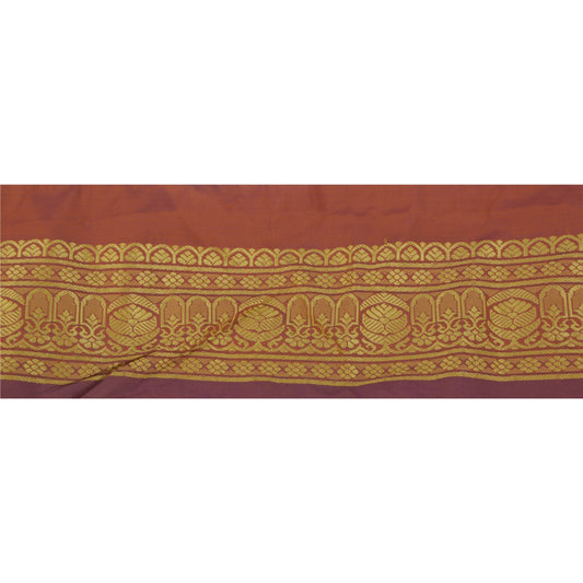 Sanskriti Vintage 1 Yd Sari Border Antique Woven Trim Sewing Peach Craft Lace