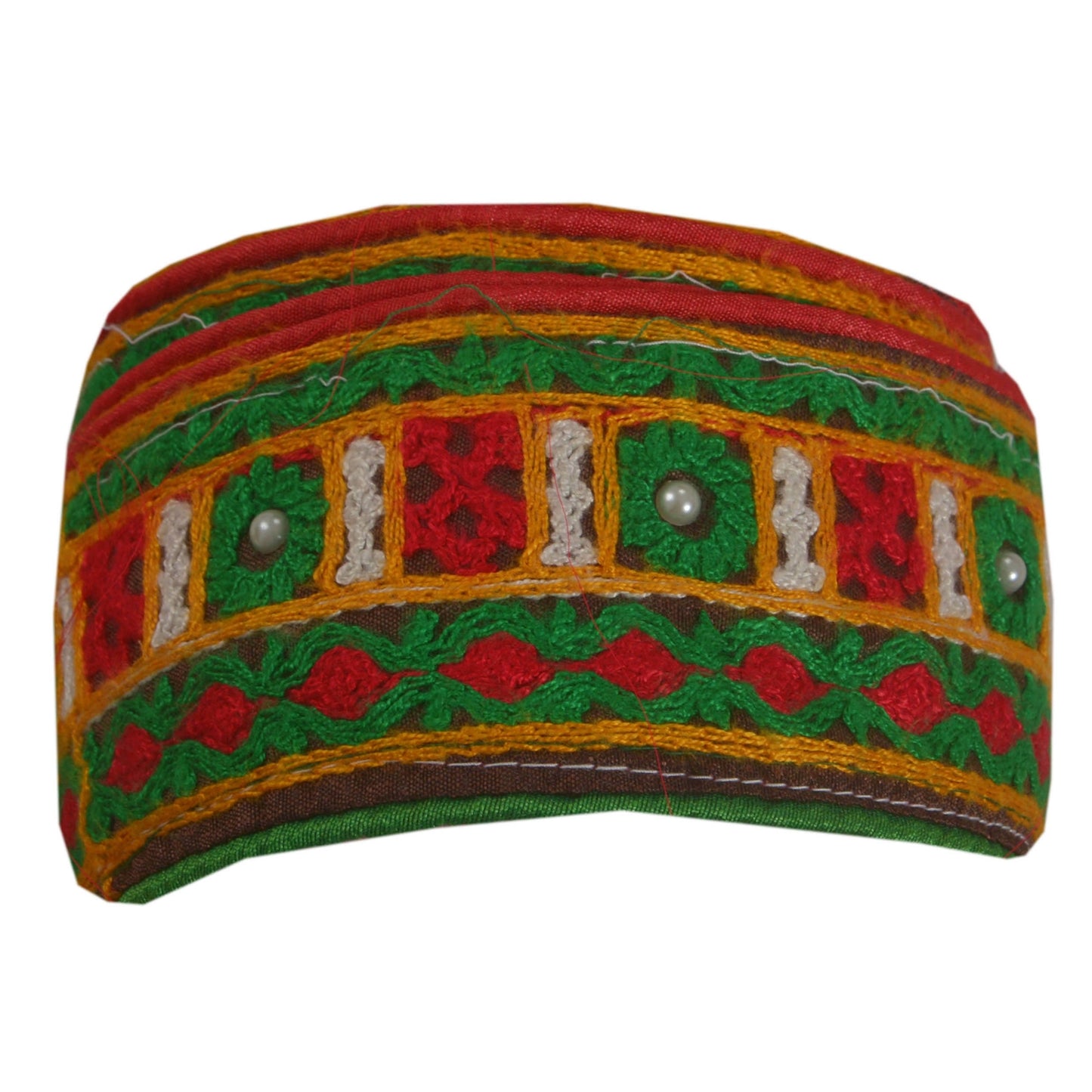 Sanskriti Vintage Sari Border Indian Craft Trim Hand Beaded Sewing 1 YARD Lace