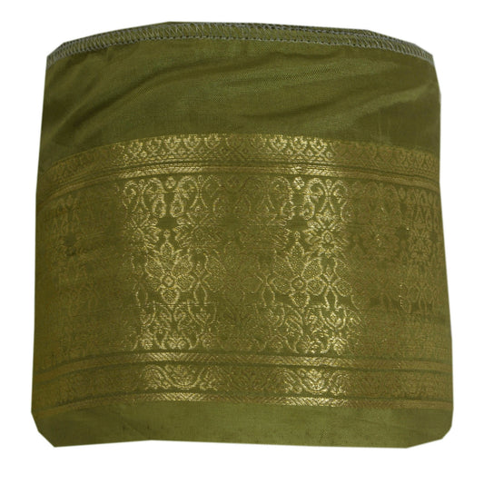 Sanskriti Vintage 1 Yd Green Sari Border Woven Brocade Indian Craft Trim Sewing Lace