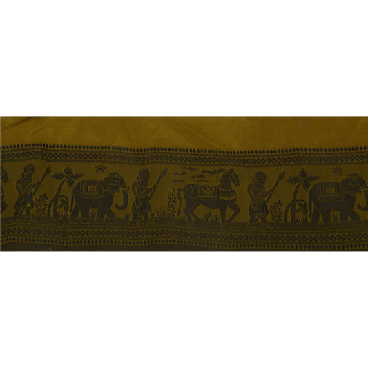 Sanskriti Vintage Green Sari Border 1 Yd Brocade 3.2W Craft Trim Sewing Lace