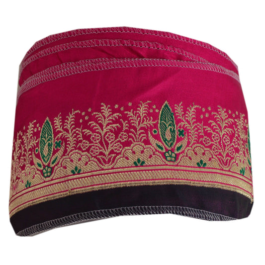 Sanskriti Vintage Pink Sari Border Woven Brocade 1 Yd Craft Trim Sewing Lace