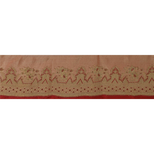 Sanskriti Vintage 1 Yd Trim Pure Silk Sari Border Woven Brocade Craft Sewing Lace