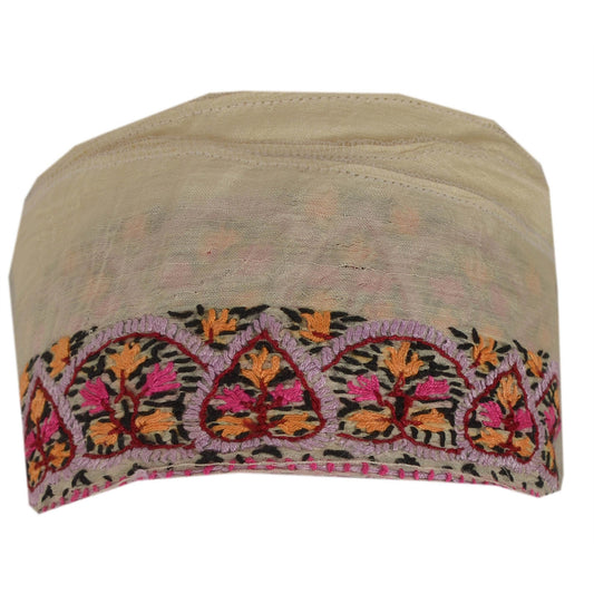 Sanskriti Vintage Suzani Sari Border Craft Trim Hand Embroidered 1 Yd Lace