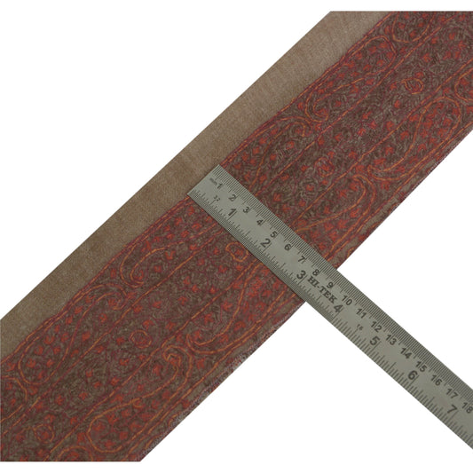 Sanskriti Vintage 1 Yd Trim Sari Border Hand Embroidered Suzani Craft Brown Lace