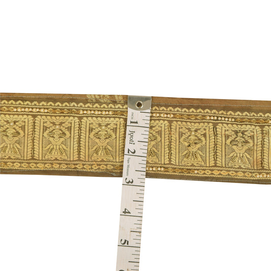 Sanskriti Vintage 1 YD Sari Border Hand Woven/Beaded Zardozi Trim Craft Lace