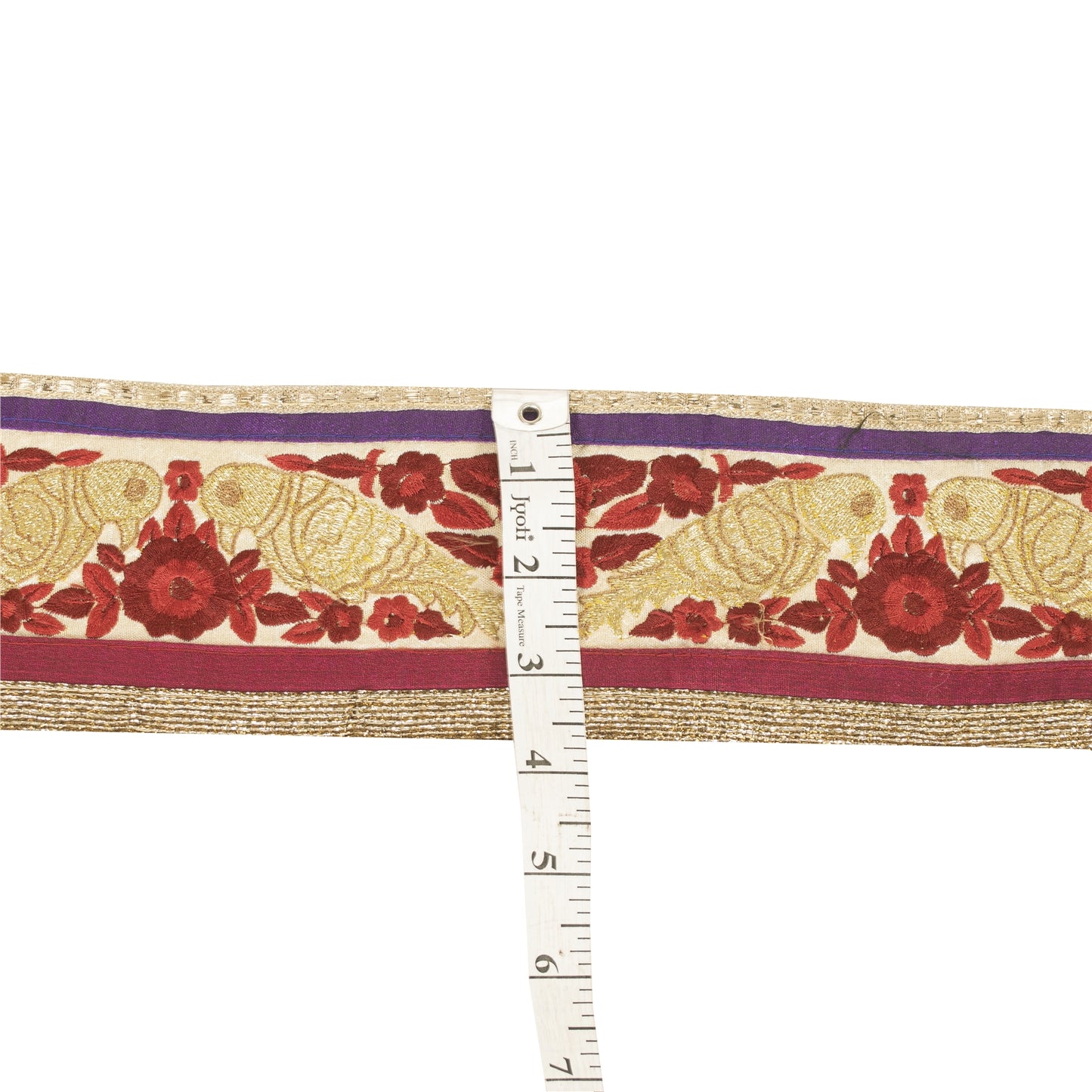 Sanskriti Vintage Sari Border Embroidered 1 YD Trim Silk Sewing Craft Cream Lace