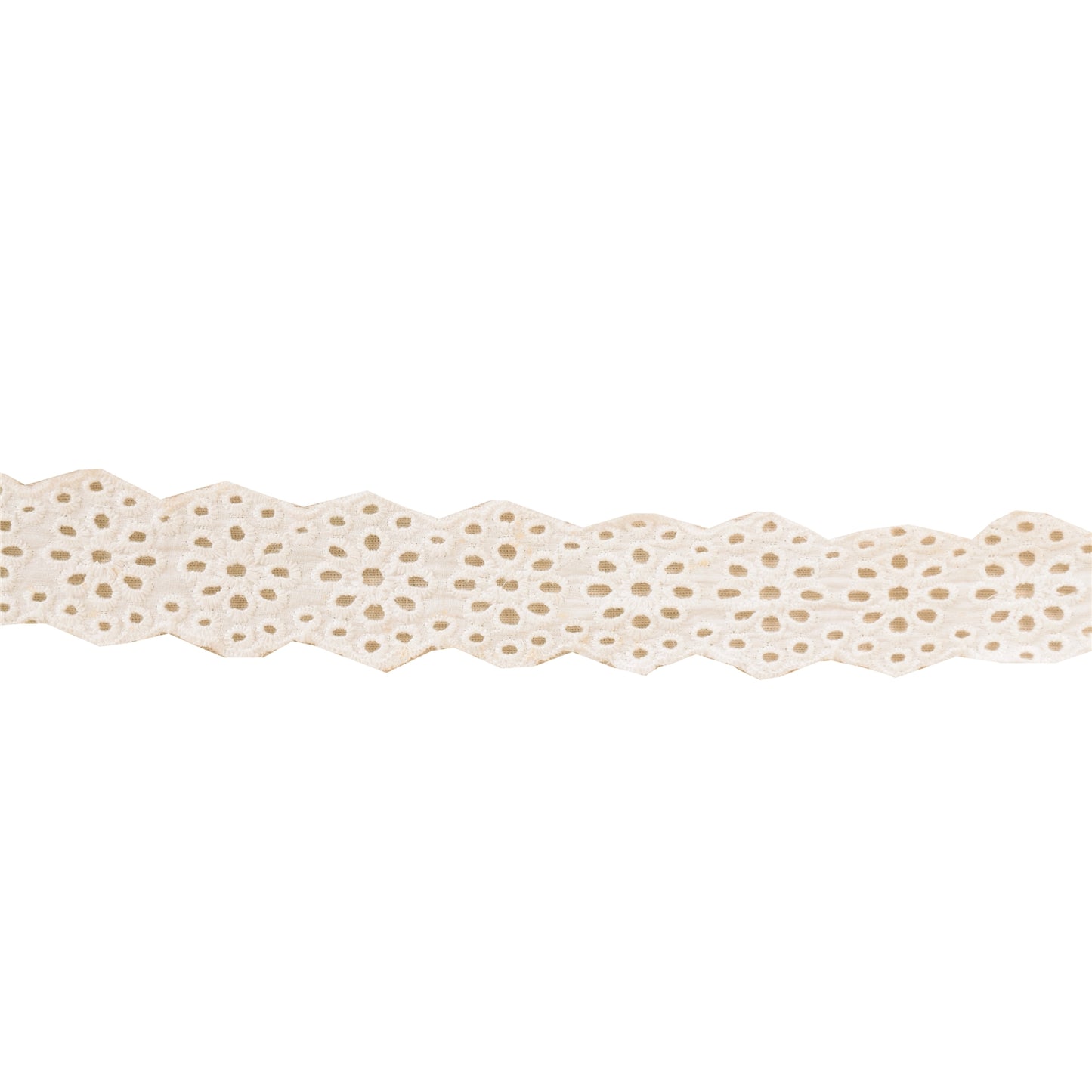 Sanskriti Vintage Border Embroidered 1 Yard Trims Lace 1.5W Ribbon Floral White