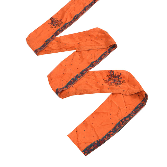 Sanskriti Vintage Sari/Saree Border Hand Embroidery 1 YD Trim Orange Patch Lace