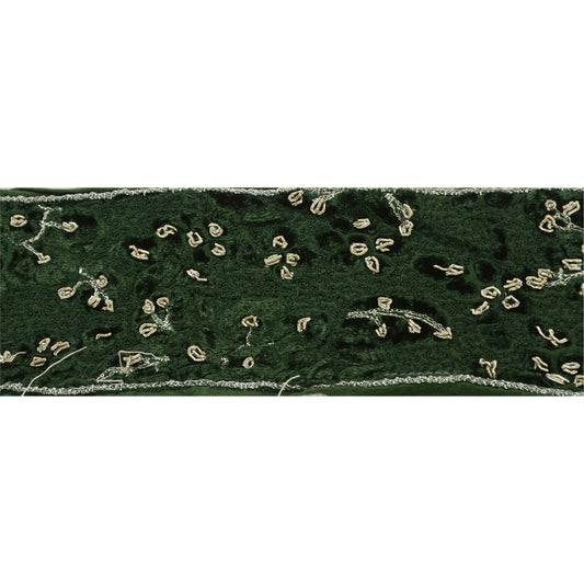 Sanskriti Vintage Sari Border Woven Craft 1 YD Sewing Green Trims Decor Lace
