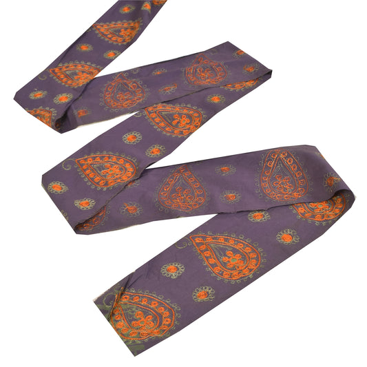 Sanskriti Vintage Sari/Saree Border Hand Bead Zari 1 YD Trim Blue 5W Cotton Lace