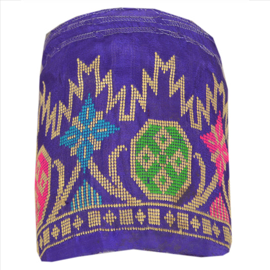 Sanskriti Vintage Sari Kant Håndbroderet 1Yd Kant Syning Lilla Dekor Blonde