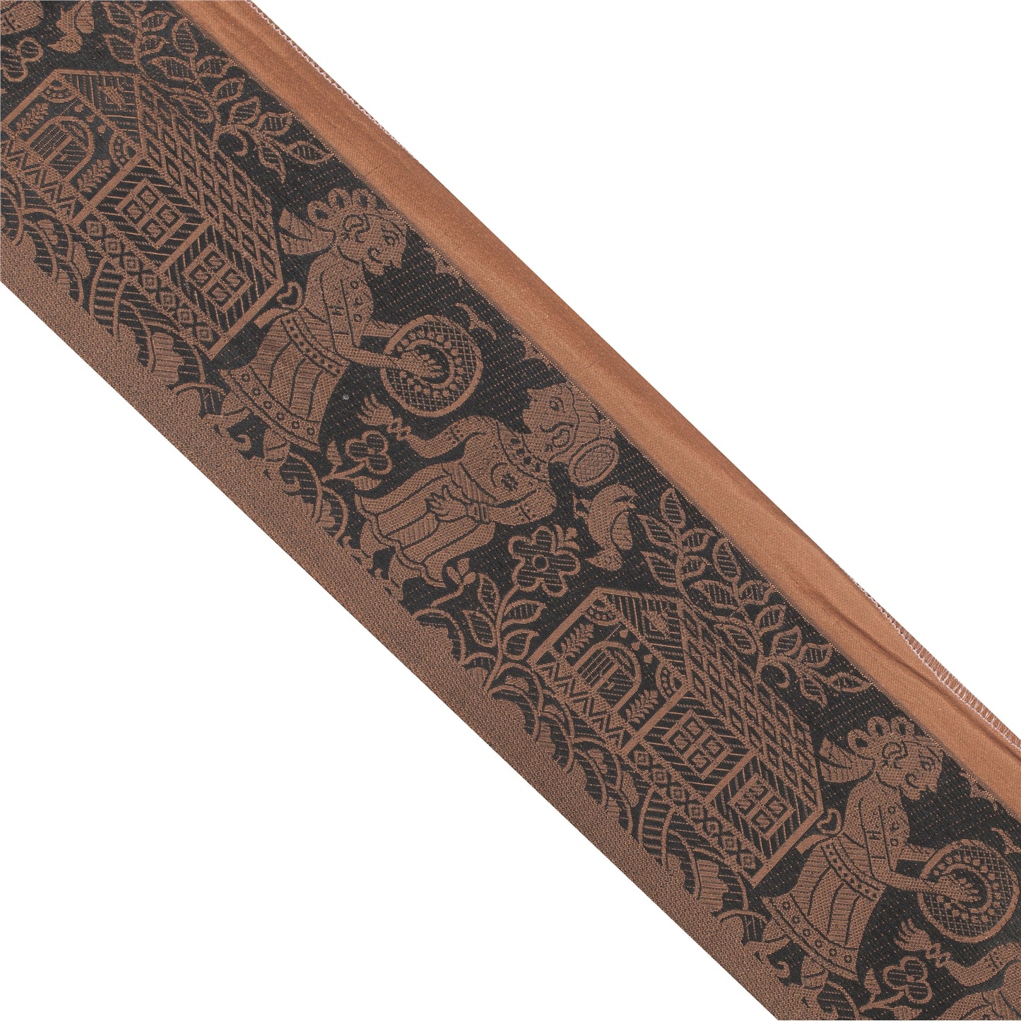 Sanskriti Vintage 1 Yd Saree Border Woven Baluchari Trim Sewing Brown Lace 3.6"W