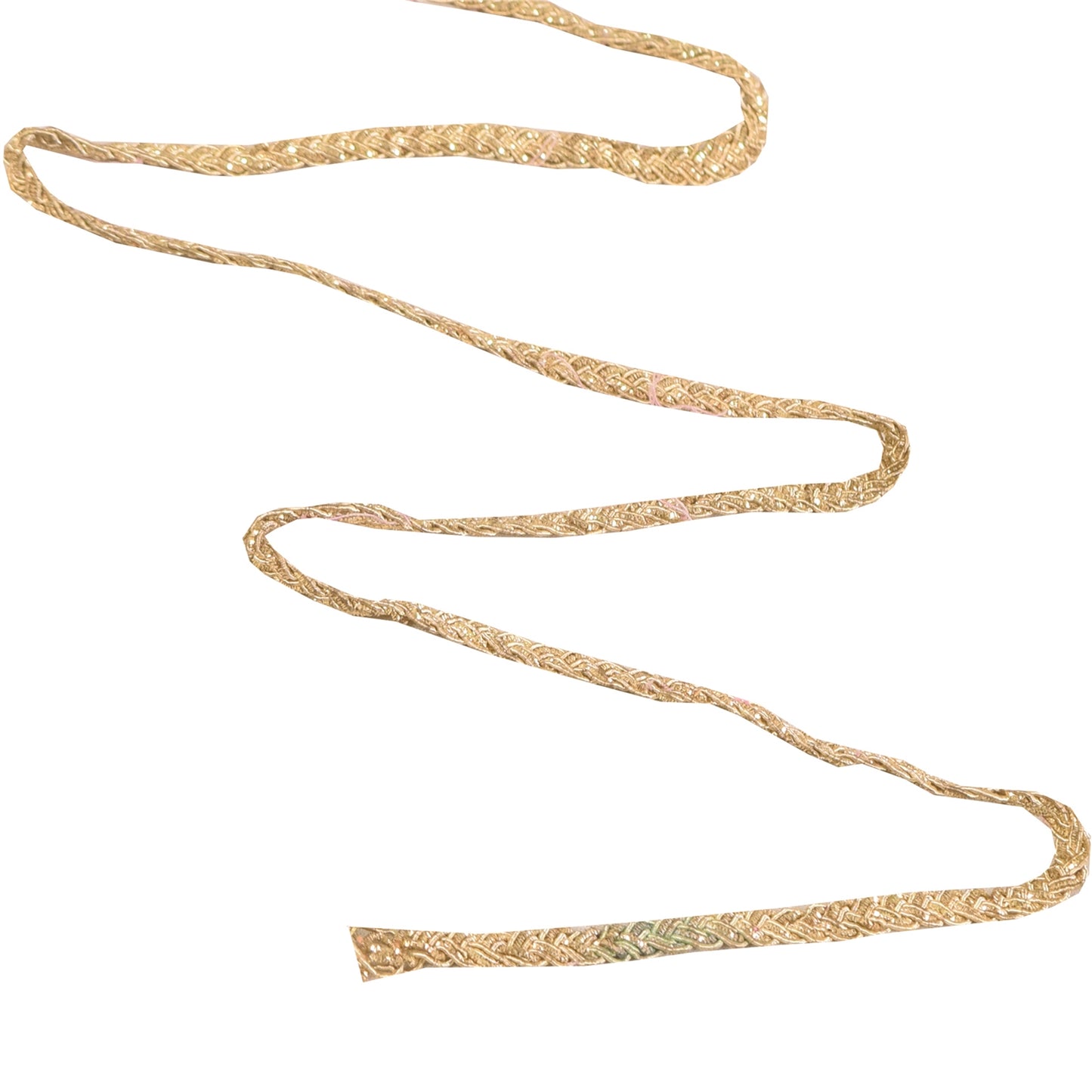 SANSKRITI VINTAGE SAREE BORDER HAND EMBROIDERED CRAFT 1 YD TRIMS 0.5W GOLDEN