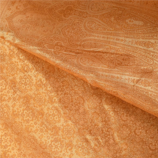 Sanskriti Vintage Brown Heavy Saree Blend Silk Sustainable Fabric Woven Ethnic Soft Sari