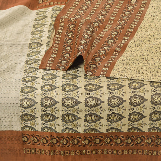 Sanskriti Vintage Indian Sarees Pure Satin Silk Woven Banarasi Sari Craft Sustainable Fabric