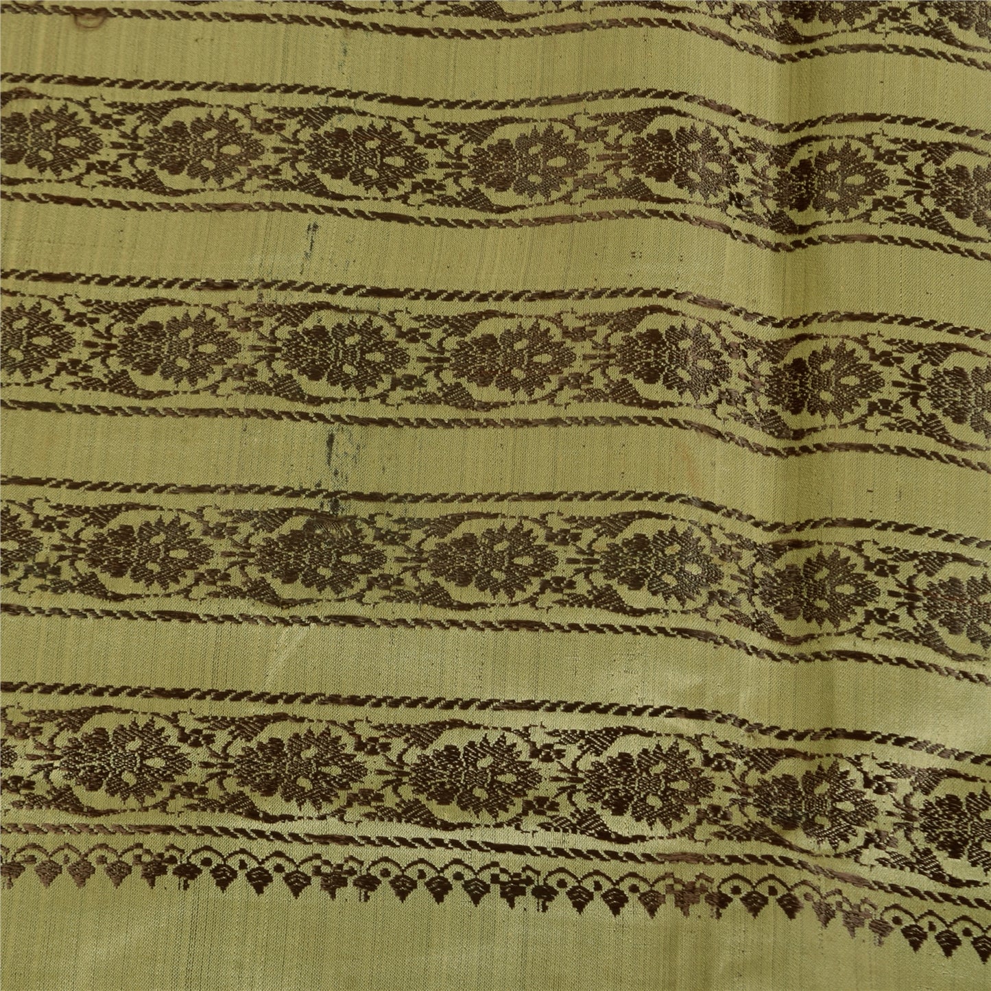 Sanskriti Vintage Indian Green Sarees Pure Silk Banarasi Woven Premium Sari Craft Sustainable Fabric