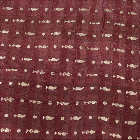 Sanskriti Vintage Sarees Pink Banarasi Brocade Zari Woven Pure Satin Sari Fabric