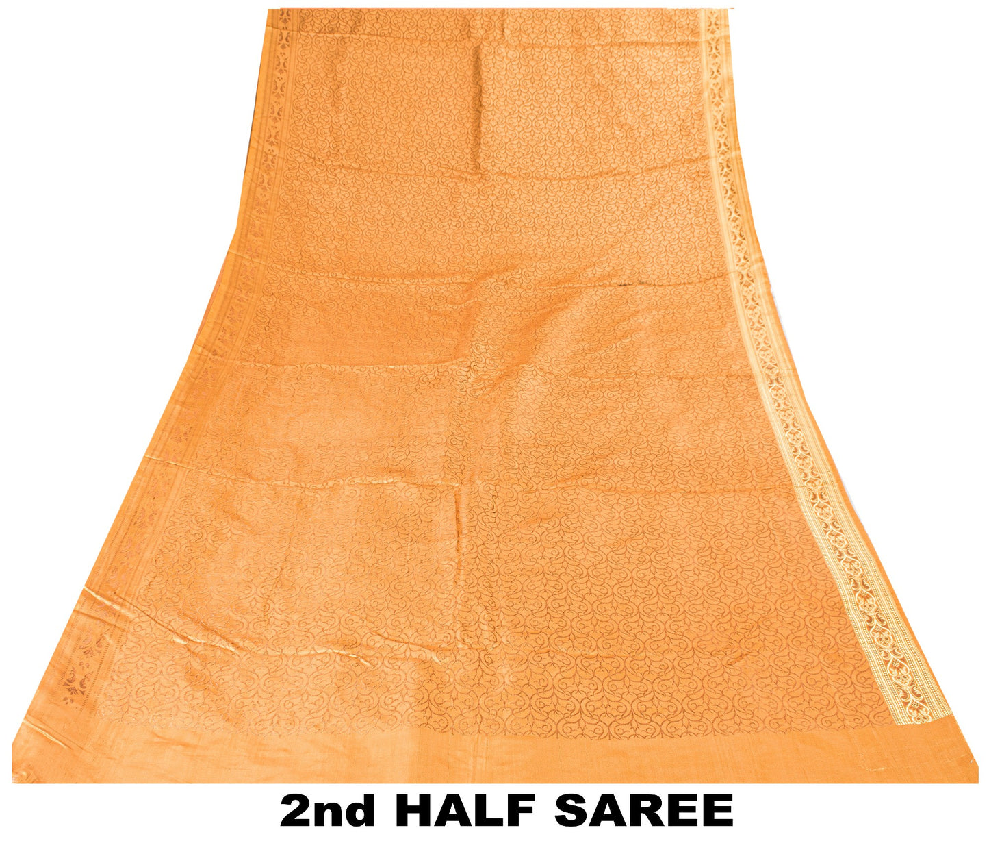 Sanskriti Vintage Saree Brown 100% Pure Satin Silk 5+Yd Sari Banarasi Brocade Sari Hand Woven Home Decor, Sewing, DIY Projects