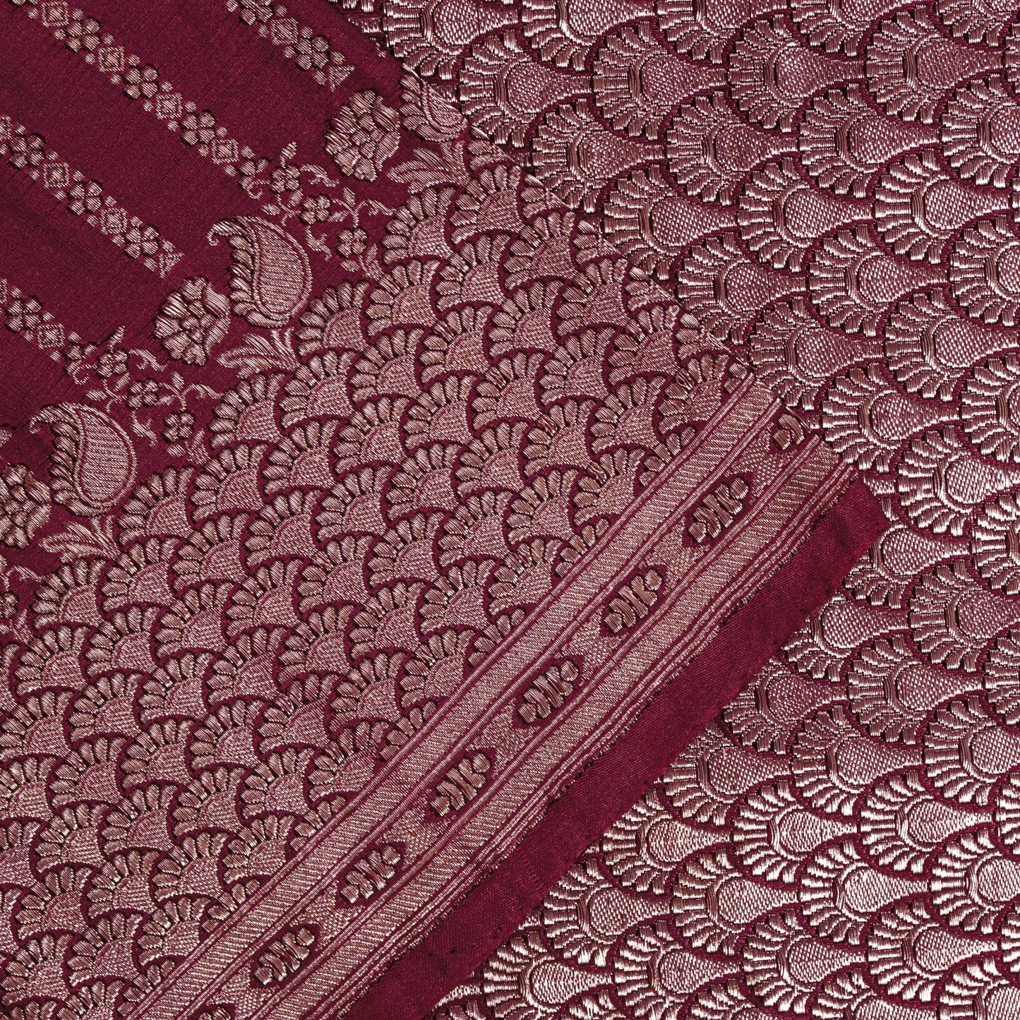 Sanskriti Vintage Red 100% Pure Satin Saree Banarasi Brocade Zari Handwoven 5+YD