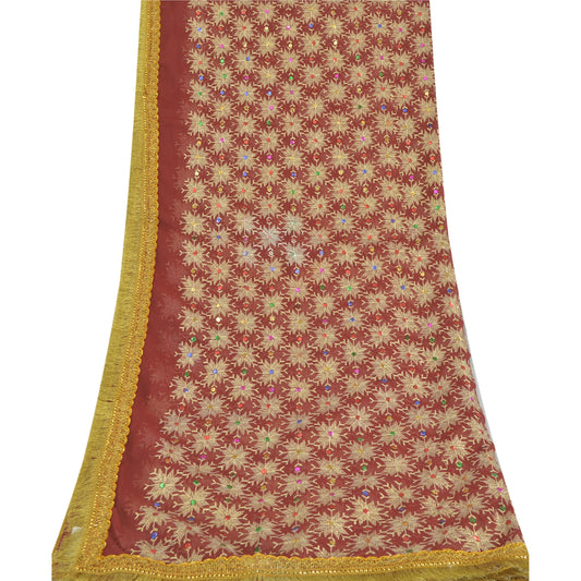 Sanskriti Vintage Dupatta Long Stole Georgette Embroidered Bagh Phulkari Scarves