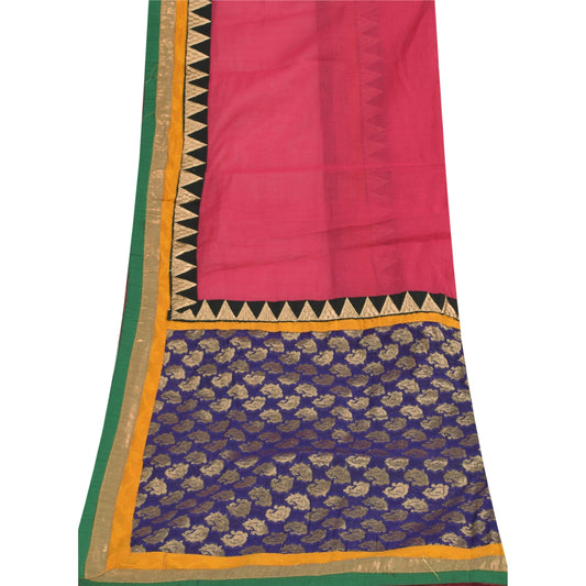 Sanskriti Vintage Pink/Lilla Dupatta Lang Stola Kunstsilke Broderet Wrap Hijab