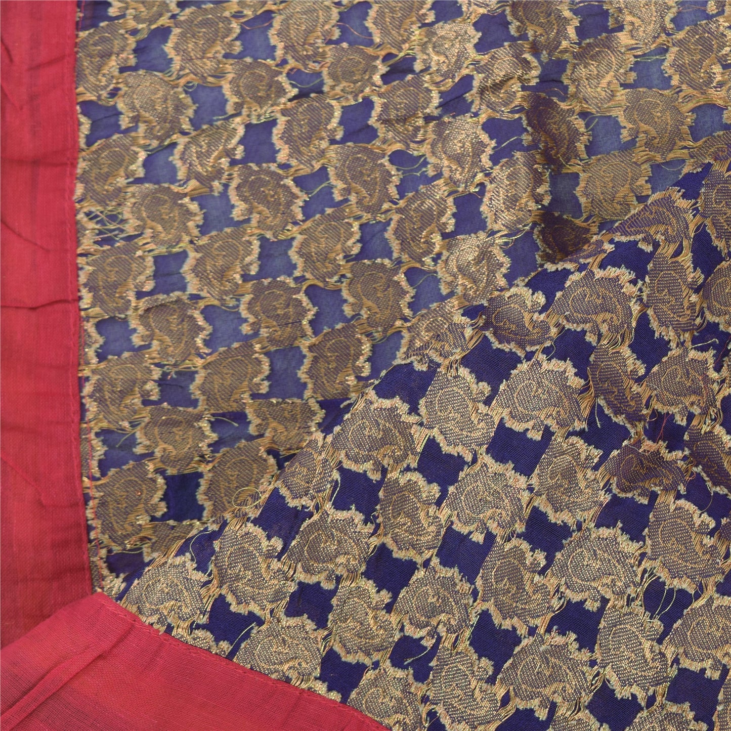 Sanskriti Vintage Pink/Purple Dupatta Long Stole Art Silk Embroidered Wrap Hijab