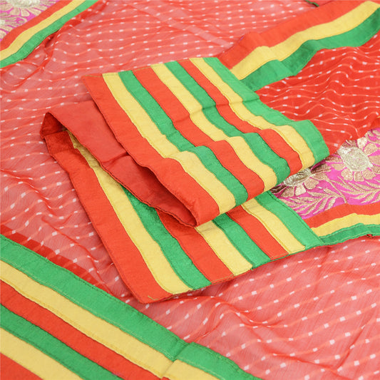 Sanskriti Vintage Dupatta Long Stole Chiffon Printed Pasapalli Leheria Scarves