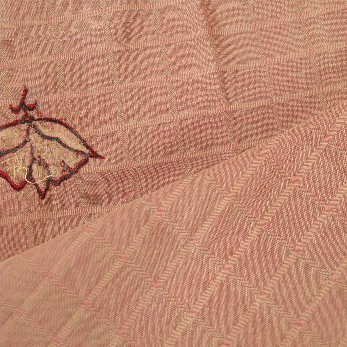 Vintage Dupatta Long Scarf Blend Cotton Brown Hijab Hand Beaded Woven Stole