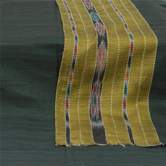 Sanskriti Vintage Dupatta Long Stole Pure Cotton Green Woven Sambalpuri Ikat