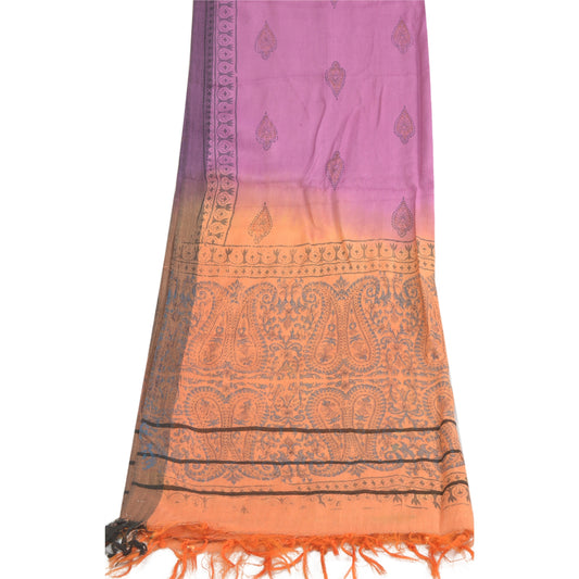Sanskriti Vintage Dupatta Long Stole Woolen Purple Hijab Printed Shawl Scarves