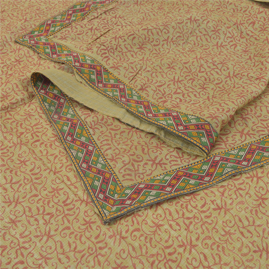 Sanskriti Vintage Dupatta Long Stole Pure Silk Embroidered Printed Wrap Scarves