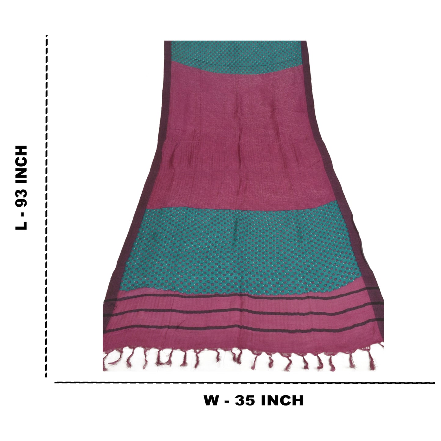 Sanskriti Vintage Dupatta Long Stole Pure Woolen Scarves Purple Printed Shawl