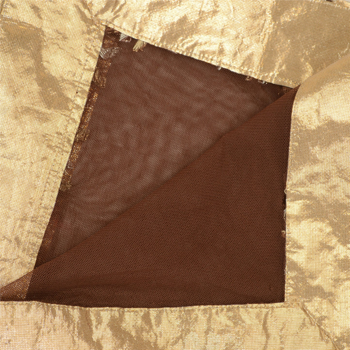 Sanskriti Vintage Dupatta Long Stole Net Mesh Brown Hand Embroidery Dabka Veil