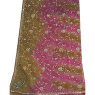 Sanskriti Vintage Dupatta Long Stole Pure Georgette SIlk Pink Hand Beaded Veil