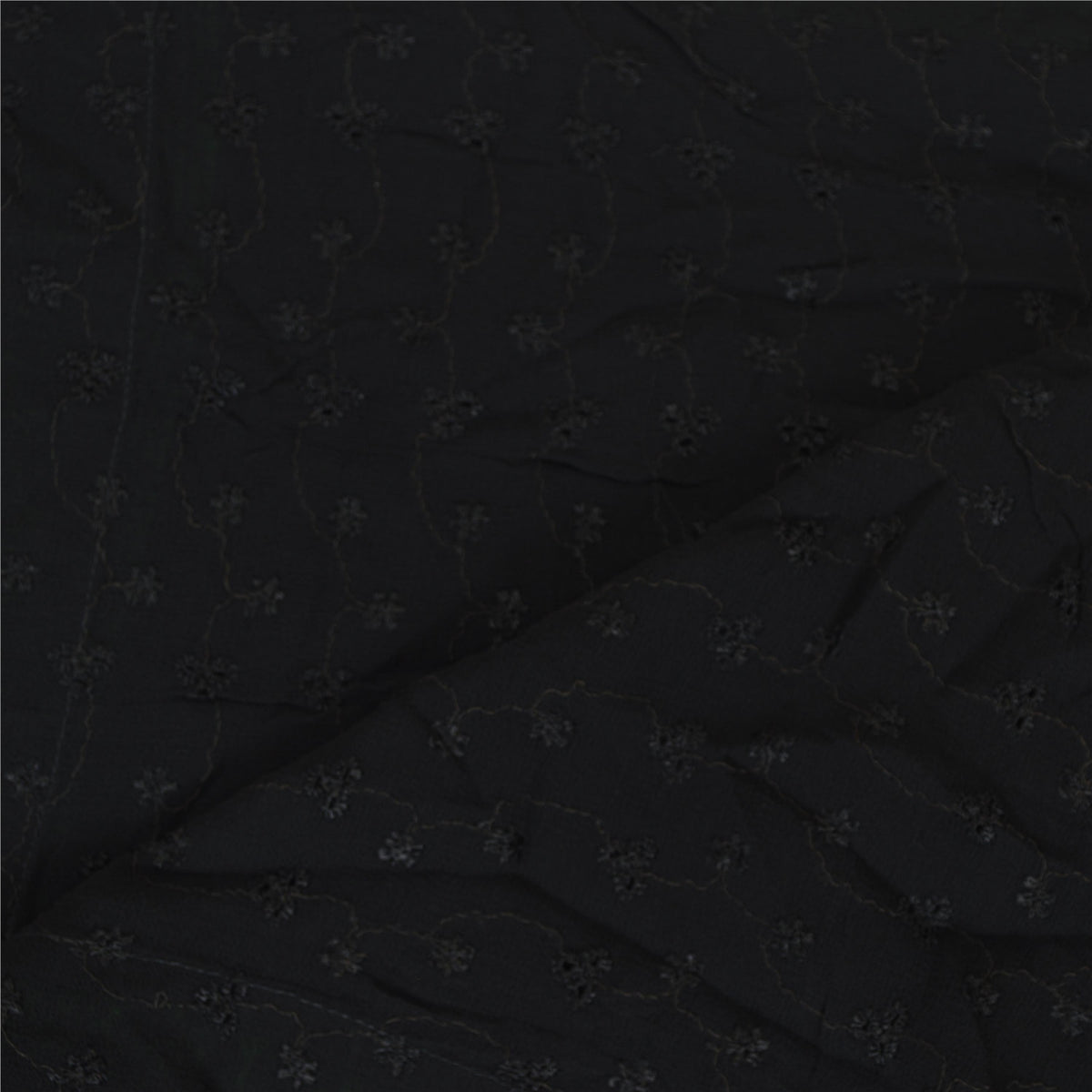 Sanskriti Vintage Embroidered-Woven Georgette Dupatta Long Stole Black Wrap Veil