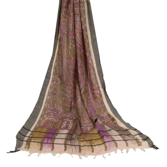 Sanskriti Vintage Long Dupatta Stole Pure Woolen Multicolor Printed Scarves