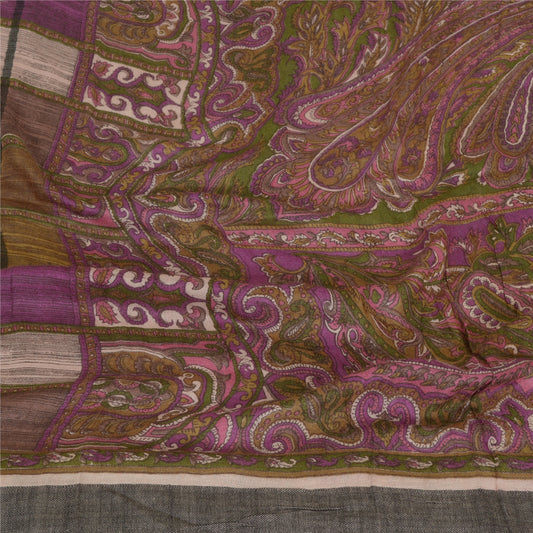 Sanskriti Vintage Long Dupatta Stole Pure Woolen Multicolor Printed Scarves