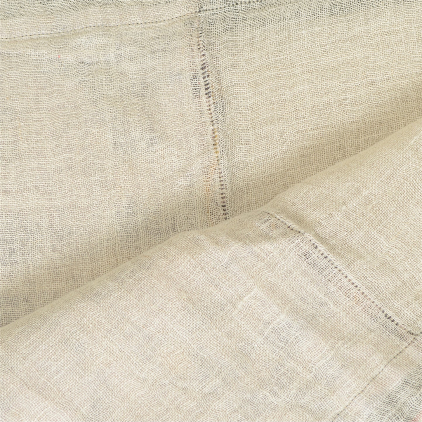 Sanskriti Vintage Long Dupatta Stole Pure Cotton Ivory Kalamkari Patch Wok Hijab