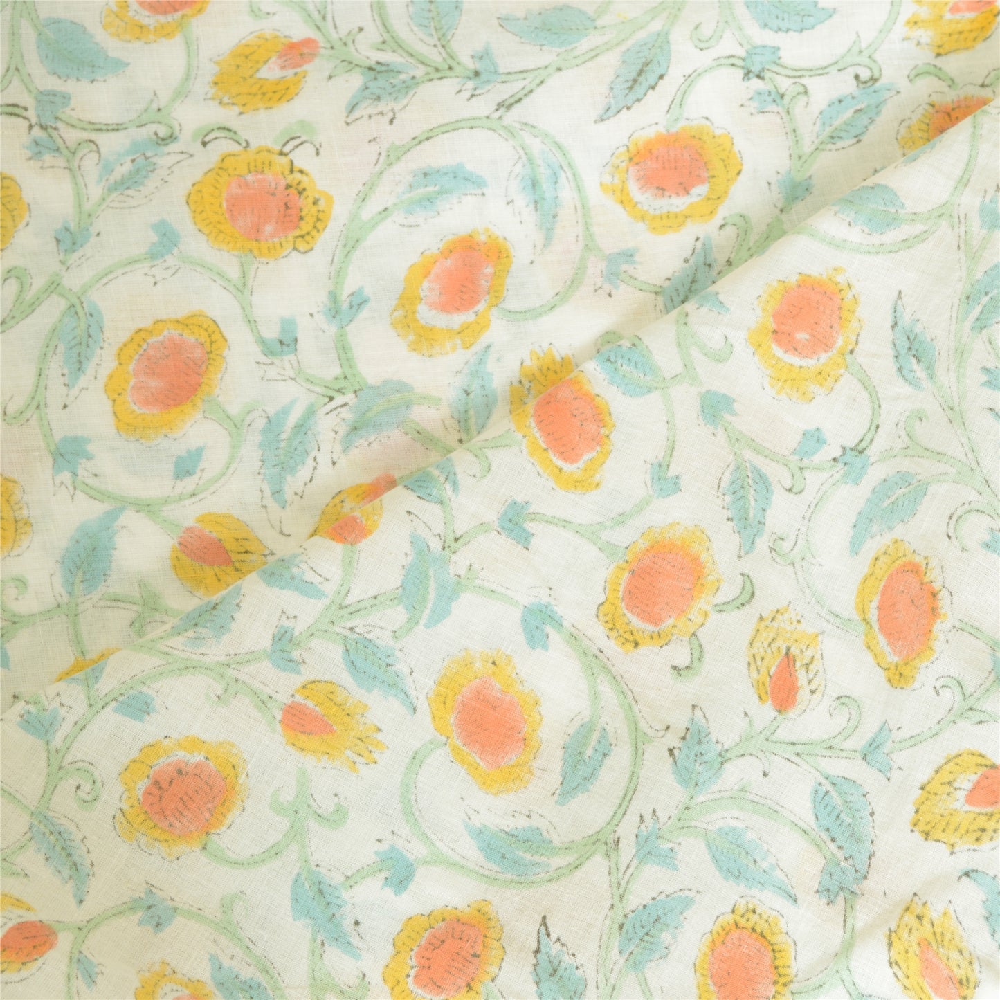 Sanskriti Vintage Long Dupatta Stole Pure Cotton White Hijab Block Print Scarves