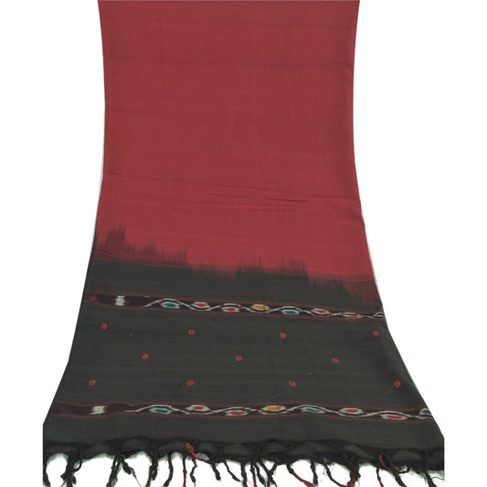 Sanskriti Vintage Dupatta Long Stole Ren Bomuld Håndbroderi Ikat Woven Veil