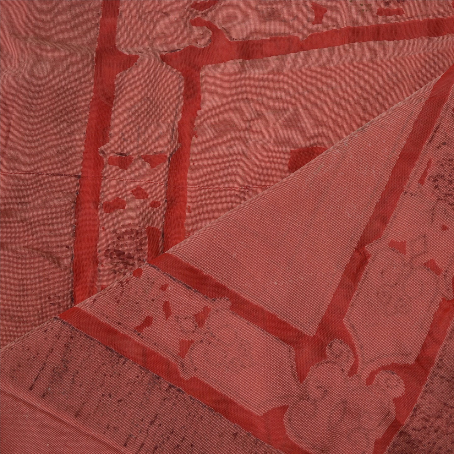 Sanskriti Vintage Long Indian Pink/Red Dupatta Velvet Printed Hijab Scarf Stole