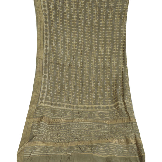 Sanskriti Vintage Long Dupatta/Stole Pure Cotton Hand Block Printed Bagru Veil