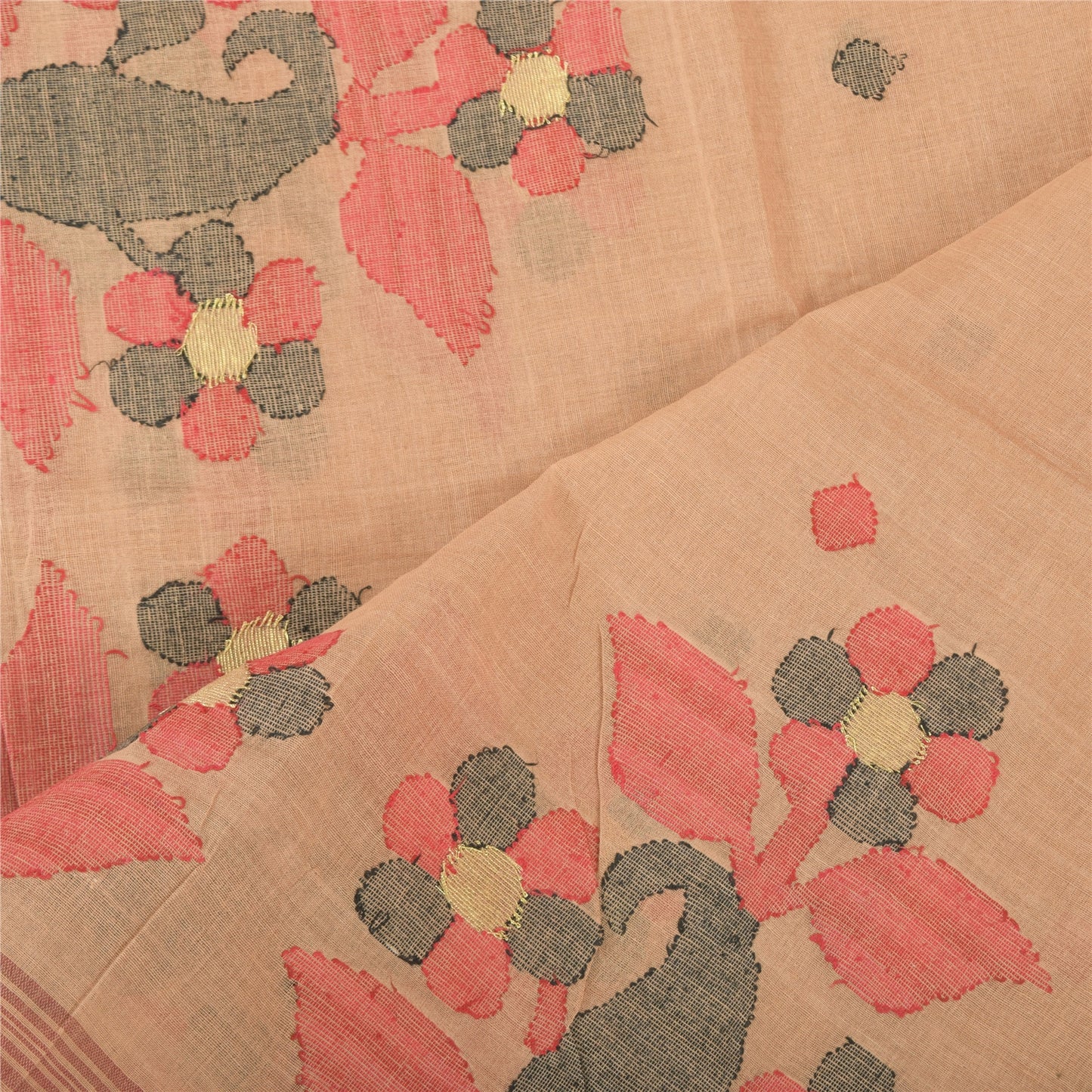 Sanskriti Vintage Yellow Dupatta Long Stole Pure Cotton Woven Premium Wrap Veil