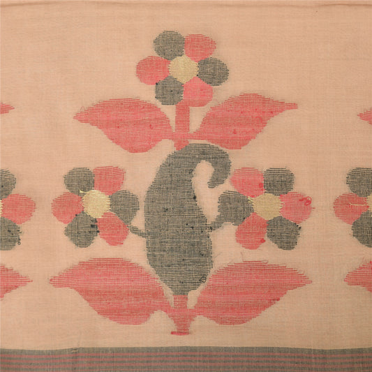 Sanskriti Vintage Yellow Dupatta Long Stole Pure Cotton Woven Premium Wrap Veil