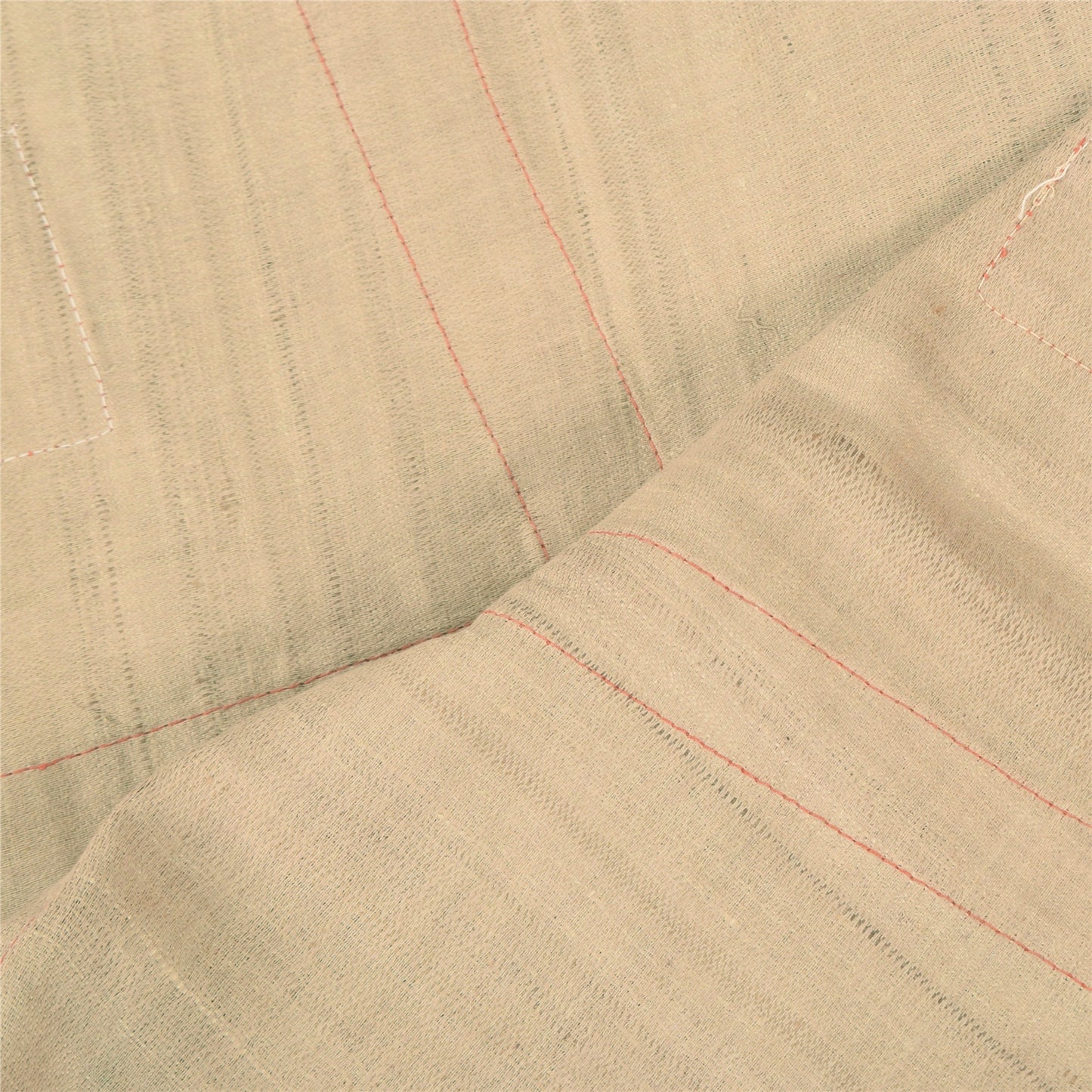 Sanskriti Vintage Beige Dupatta Long Stole Pure Cotton Patch Work Premium Hijab