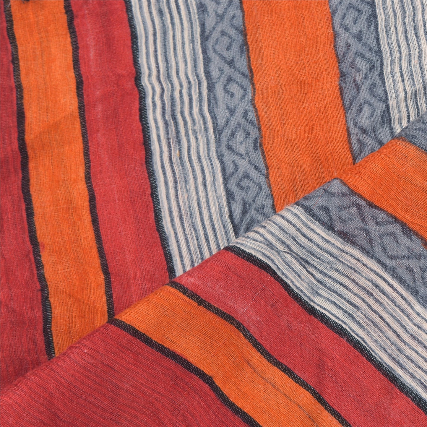 Sanskriti Vintage Red Dupatta Long Stole Pure Silk Printed Premium Wrap Scarves