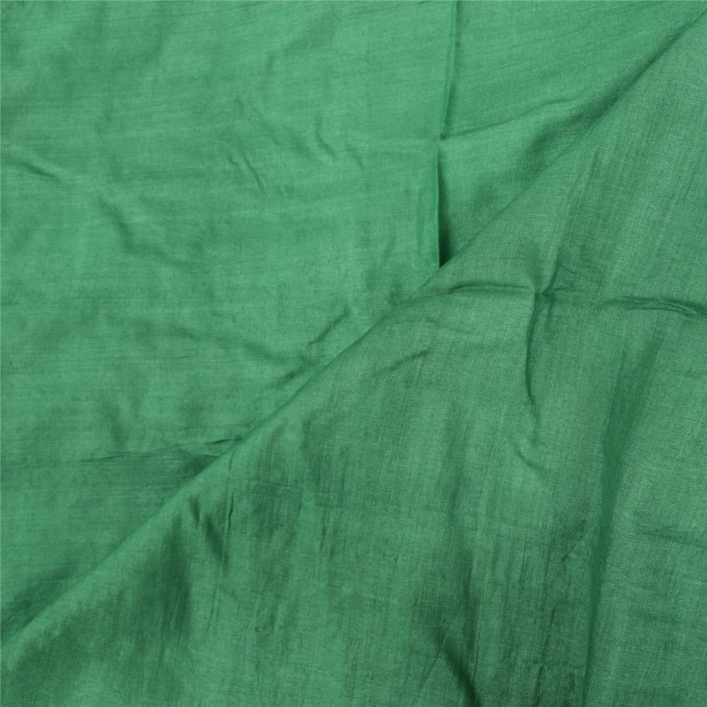 Sanskriti Vintage Long Dupatta/Stole Pure Silk Green Solid Wrap Scarf Scarves