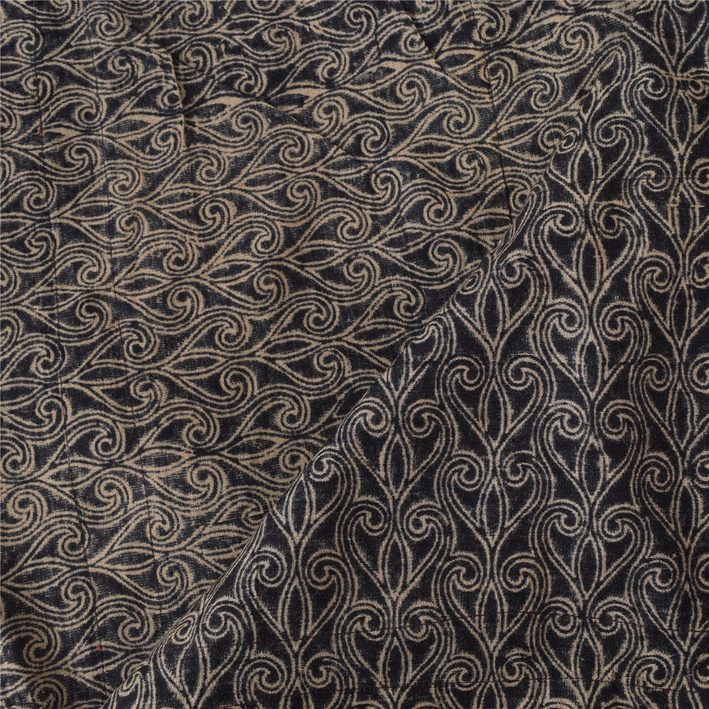 Sanskriti Vintage Long Dupatta/Stole Pure Silk Peach Printed Wrap Scarf Veil